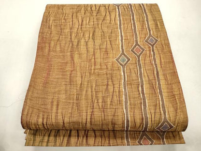平和屋着物▽六通柄袋帯　スリーシーズン　春夏秋　櫛織　幾何学文　正絹　逸品　CABJ2104dy