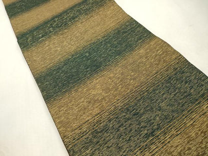平和屋着物▽両面　六通柄袋帯　スリーシーズン　春夏秋　神楽岡錻斉　泥染め　霞文　金糸　正絹　逸品　CABJ2106dy