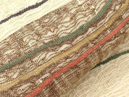 平和屋着物▽太鼓柄袋帯　スリーシーズン　春夏秋　すくい織　幾何学文　正絹　逸品　CABJ2110dy