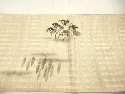 平和屋着物▽六通柄袋帯　スリーシーズン　春夏秋　手描き　ピサの斜塔　正絹　逸品　CABJ2116dy