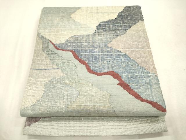 平和屋着物▽太鼓柄袋帯　スリーシーズン　春夏秋　すくい織　霞文　正絹　逸品　CABJ2118dy