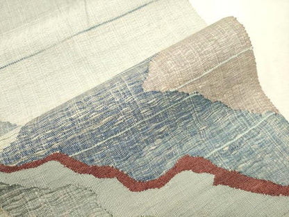 平和屋着物▽太鼓柄袋帯　スリーシーズン　春夏秋　すくい織　霞文　正絹　逸品　CABJ2118dy