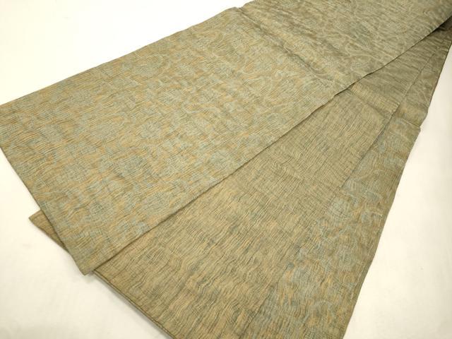 平和屋着物▽全通柄袋帯　スリーシーズン　春夏秋　櫛織　霞文　金糸　正絹　逸品　CABJ2119dy