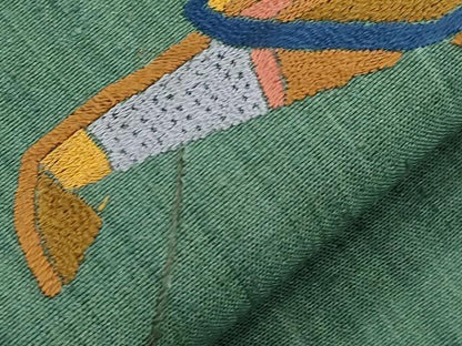 平和屋着物●九寸名古屋帯　紬地　総刺繍　玩具文　正絹　逸品　CABJ2121dy