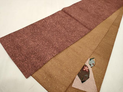 平和屋着物●中国三大刺繍　スワトウ刺繍　相良刺繍　総刺繍　太鼓柄袋帯　紬地　動物文　上代35万　正絹　逸品　未使用　CABJ2130dy
