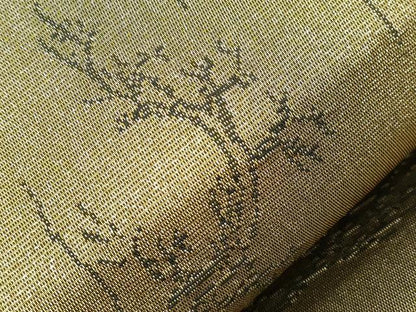 平和屋着物●織斎きたの 　両面　六通柄袋帯　陶器文　鳥獣戯画　金糸　正絹　逸品　CABJ2133dy