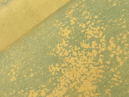 平和屋着物●全通柄袋帯　紬地　霞文　金彩　正絹　逸品　CABJ2134dy