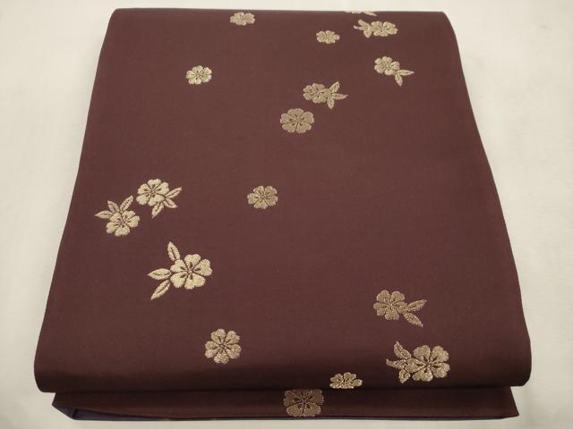 平和屋着物●西陣　田中義織物謹製　両面　六通柄袋帯　雪輪舞花文　プラチナ箔　証紙付き　正絹　逸品　CABJ2137dy