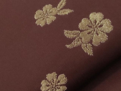 平和屋着物●西陣　田中義織物謹製　両面　六通柄袋帯　雪輪舞花文　プラチナ箔　証紙付き　正絹　逸品　CABJ2137dy