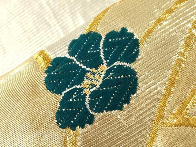 平和屋着物●染色作家　草野一騎　六通柄袋帯　唐織　草花文　金銀糸　正絹　逸品　CABJ2141dy