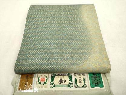 平和屋着物●結城紬　全通柄袋帯　霞間道　金彩　証紙付き　正絹　逸品　CABJ2142dy
