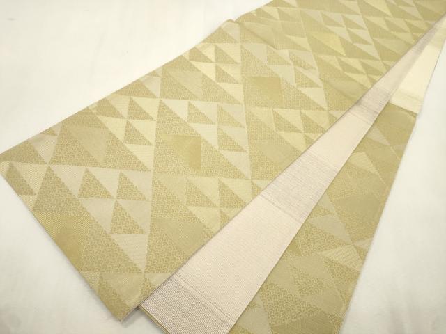 平和屋着物●両面　六通柄袋帯　鱗文　金糸　正絹　逸品　未使用　CABJ2143dy