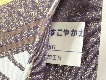 平和屋着物●爪掻き本綴れ　六通柄袋帯　菱文　金糸　正絹　逸品　CABJ2144dy