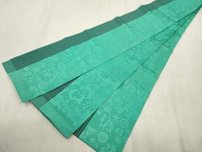 平和屋着物●本場筑前博多織　半幅帯　花唐草文　若竹色　一重帯　正絹　逸品　CABJ2151dy