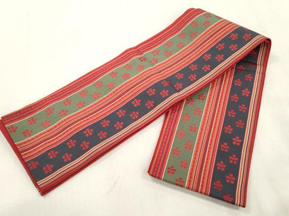 平和屋着物●本場筑前博多織　半幅帯　鉢梅　正絹　逸品　CABJ2153dy