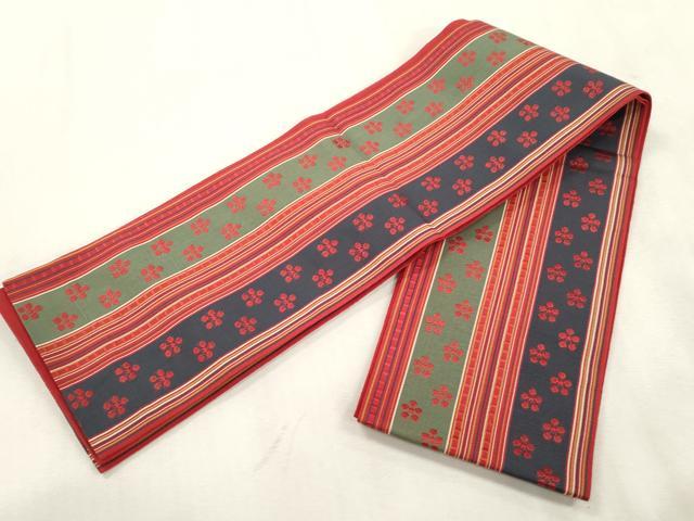 平和屋着物●本場筑前博多織　半幅帯　鉢梅　正絹　逸品　CABJ2153dy