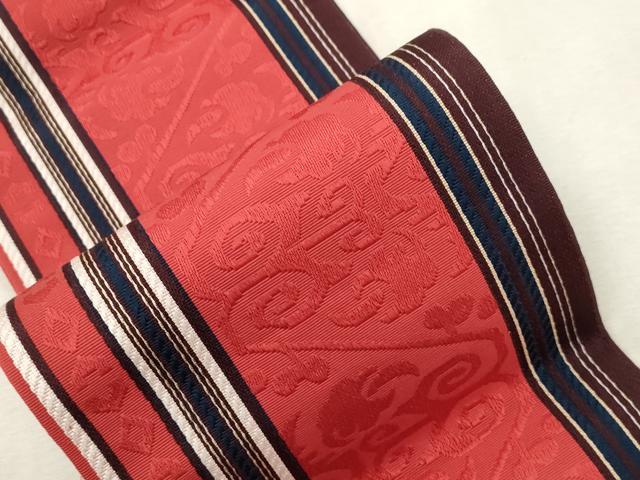 平和屋着物●本場筑前博多織　半幅帯　幾何学文　正絹　逸品　CABJ2157dy