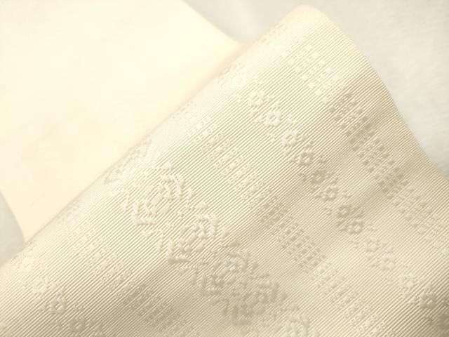 平和屋着物●本場筑前博多織　半幅帯　献上　鳥の子色　正絹　逸品　CABJ2158dy
