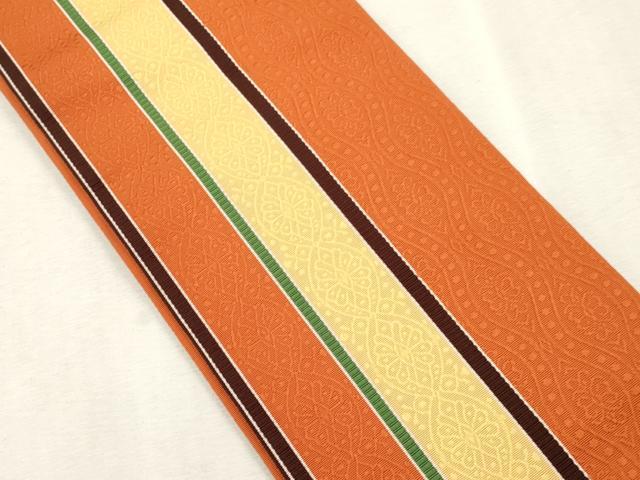 平和屋着物●本場筑前博多織　半幅帯　幾何学文　正絹　逸品　CABJ2162dy