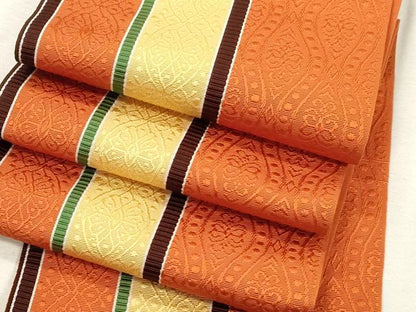 平和屋着物●本場筑前博多織　半幅帯　幾何学文　正絹　逸品　CABJ2162dy