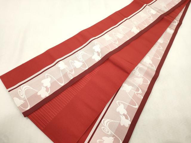 平和屋着物●本場筑前博多織　半幅帯　流水飛鳥文　正絹　逸品　CABJ2163dy
