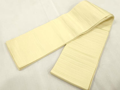 平和屋着物●本場筑前博多織　半幅帯　横段文　砥粉色　正絹　逸品　CABJ2164dy