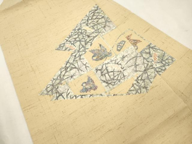 平和屋着物●九寸名古屋帯　紬地　飛鳥文　ますいわ屋扱い　正絹　逸品　CABJ2169dy