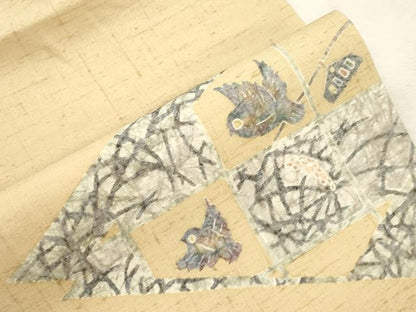平和屋着物●九寸名古屋帯　紬地　飛鳥文　ますいわ屋扱い　正絹　逸品　CABJ2169dy