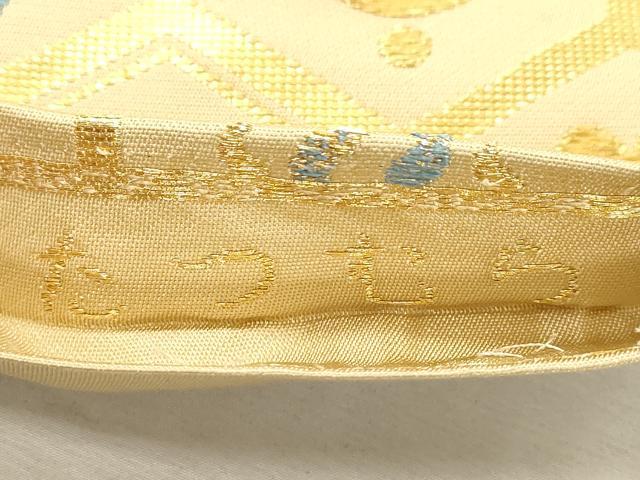 平和屋着物●龍村美術織物　たつむら　九寸名古屋帯　吉宝　亀甲幾何学文　金糸　正絹　逸品　CABJ2175dy
