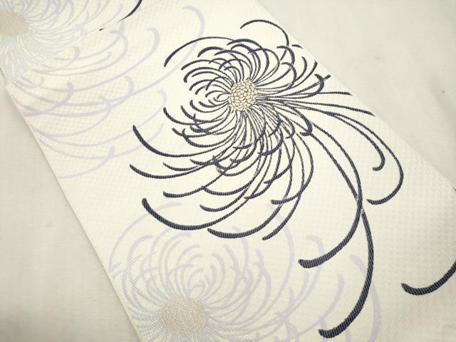 平和屋着物●本場筑前博多織　八寸名古屋帯　金蓮花　金糸　証紙付き　正絹　逸品　CABJ2179dy