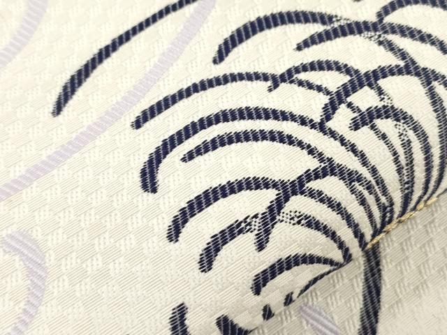平和屋着物●本場筑前博多織　八寸名古屋帯　金蓮花　金糸　証紙付き　正絹　逸品　CABJ2179dy