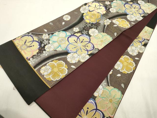 平和屋着物●西陣　田中義織物謹製　六通柄袋帯　舞桜文　金銀糸　証紙付き　正絹　逸品　未使用　CABJ2186dy