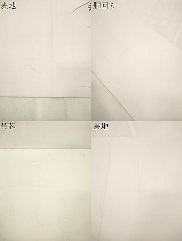 平和屋着物●塩瀬　九寸開き名古屋帯　駒刺繍　草花文　銀彩　正絹　逸品　CABJ2197dy