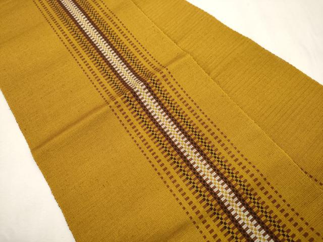 平和屋着物●本場黄八丈　紬　八寸名古屋帯　幾何学文　名古屋仕立て　正絹　逸品　CABJ2198dy