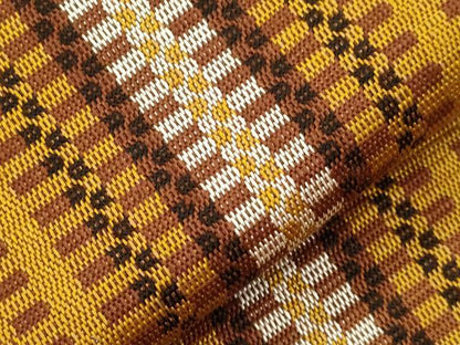 平和屋着物●本場黄八丈　紬　八寸名古屋帯　幾何学文　名古屋仕立て　正絹　逸品　CABJ2198dy