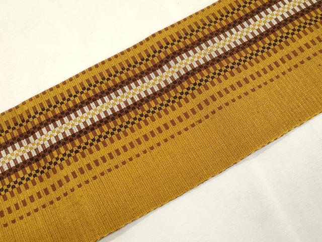 平和屋着物●本場黄八丈　紬　八寸名古屋帯　幾何学文　名古屋仕立て　正絹　逸品　CABJ2198dy