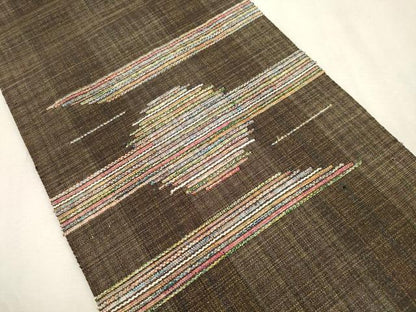平和屋着物●八寸名古屋帯　幾何学文　金糸　正絹　逸品　CABJ2201dy