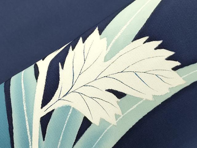 平和屋着物●塩瀬　九寸名古屋帯　草花文　正絹　逸品　CABJ2203dy
