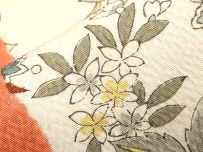 平和屋着物●摺型友禅　京都　多ち花 　九寸名古屋帯　絞り　更紗文　正絹　逸品　CABJ2204dy