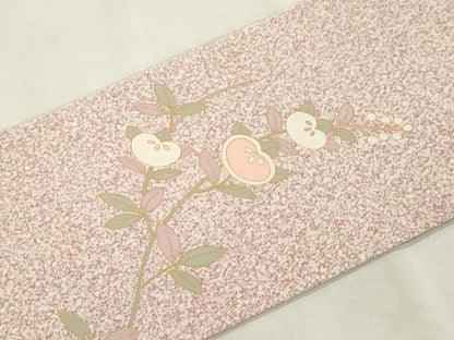 平和屋着物●全通柄九寸名古屋帯　橘文　金彩　正絹　逸品　CABJ2217dy