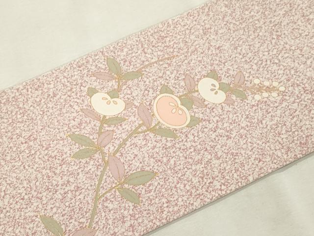平和屋着物●全通柄九寸名古屋帯　橘文　金彩　正絹　逸品　CABJ2217dy