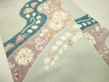 平和屋着物●九寸名古屋帯　辻が花　鬼しぼ縮緬　正絹　逸品　CABJ2218dy