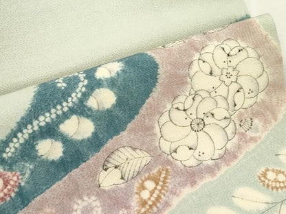 平和屋着物●九寸名古屋帯　辻が花　鬼しぼ縮緬　正絹　逸品　CABJ2218dy