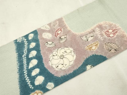 平和屋着物●九寸名古屋帯　辻が花　鬼しぼ縮緬　正絹　逸品　CABJ2218dy