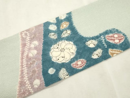 平和屋着物●九寸名古屋帯　辻が花　鬼しぼ縮緬　正絹　逸品　CABJ2218dy