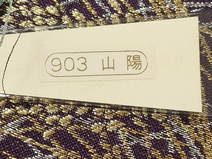 平和屋着物●西陣　丸万織物謹製　ワンタッチつけ帯　稲穂　金銀糸　証紙付き　正絹　逸品　CABJ2241dy
