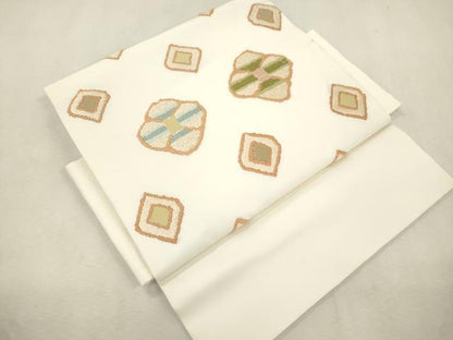 平和屋着物●三風魯・堀江三郎　つけ帯　草木染　菱花文　正絹　逸品　CABJ2243dy