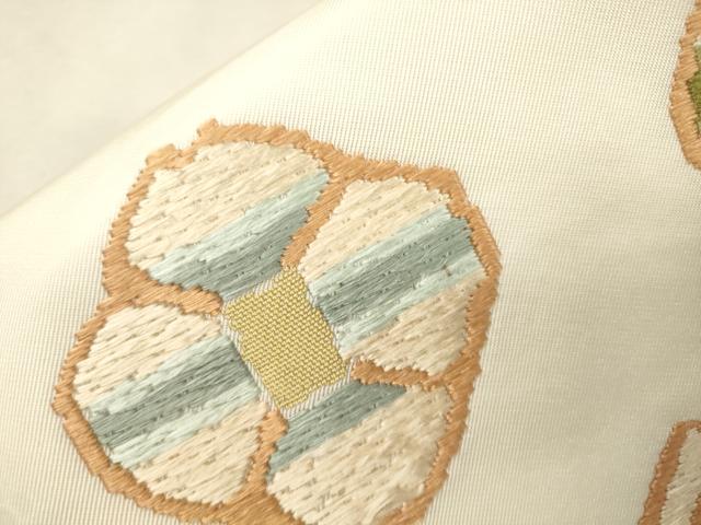 平和屋着物●三風魯・堀江三郎　つけ帯　草木染　菱花文　正絹　逸品　CABJ2243dy