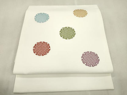 平和屋着物●つけ帯　総刺繍　雪輪文　CABJ2244dy