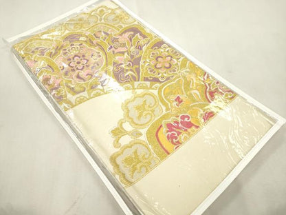 平和屋着物●西陣　酒井守謹製　六通柄袋帯　草花文　金糸　証紙付き　逸品　未使用　CABJ2250dy